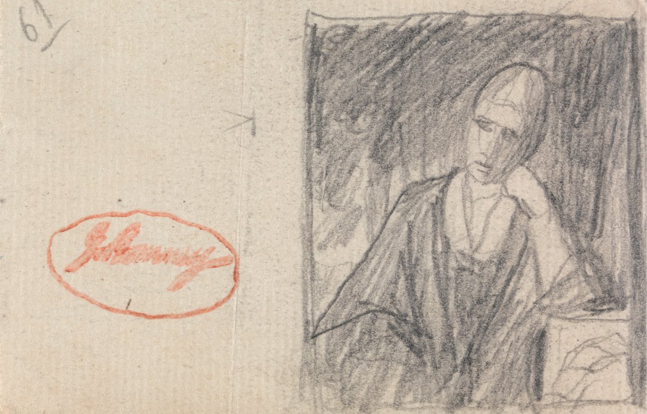 Mujer descansando su cabeza en un brazo doblado de George Romney