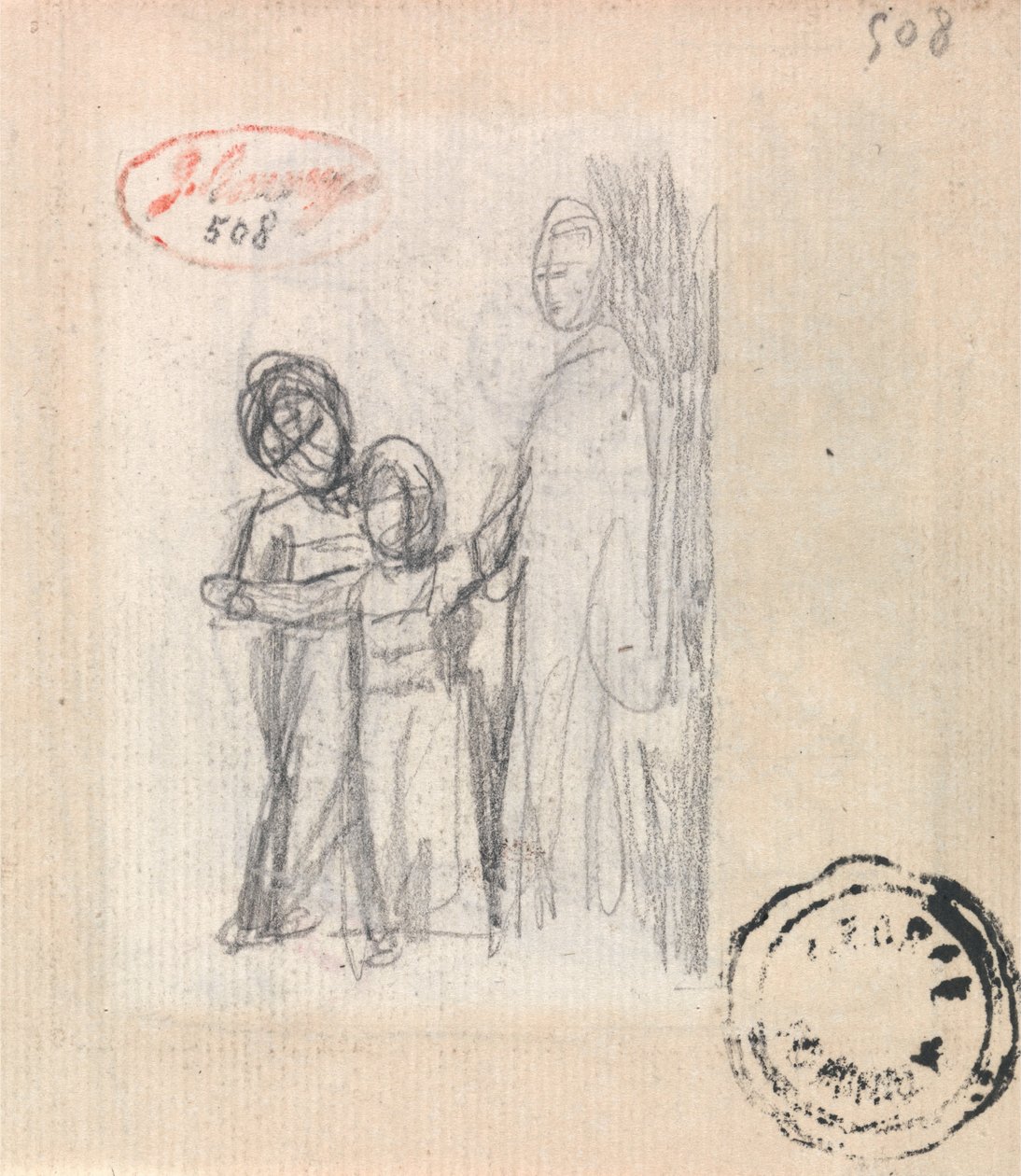 Mujer y dos niños de George Romney