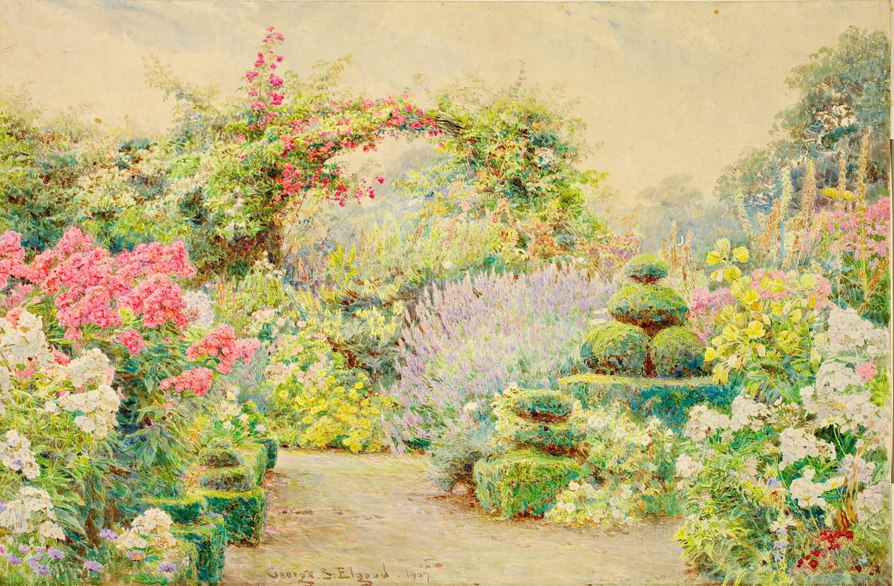 Roundscliffe, un jardín en Leicestershire, 1907 de George Samuel Elgood