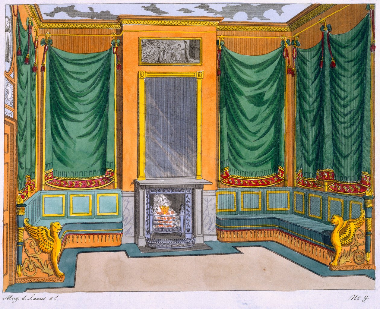 Diseño de habitación, George Smith, de Magazin des Luxus, París y Leipzig Vol IV, siglo XIX de George Smith