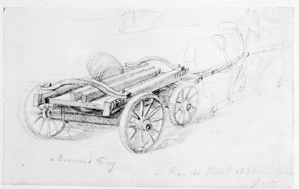 Carro de cervecero en Francis Street, 1833 de George Snr Scharf