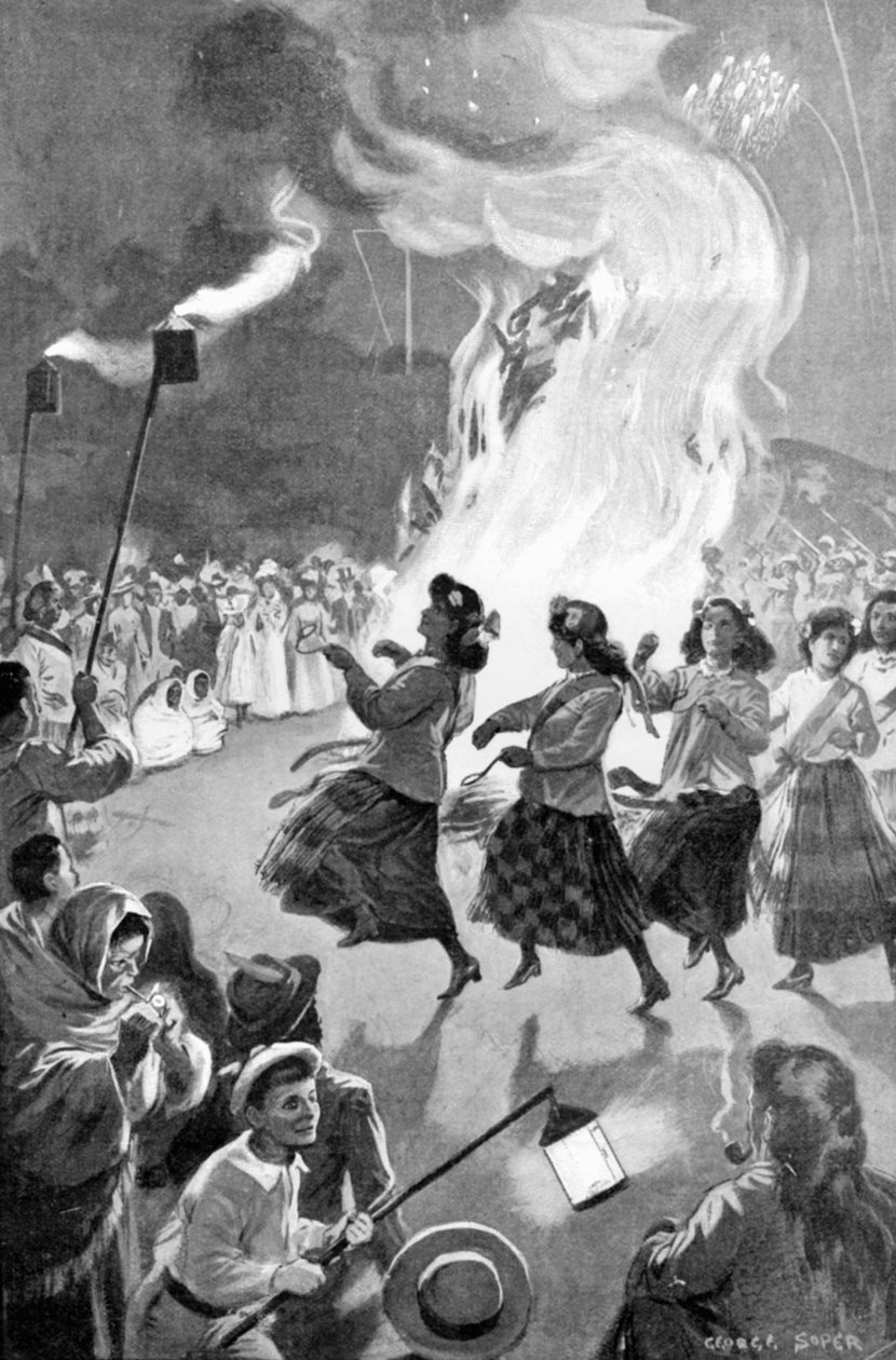 Celebrando el Día de la Paz en Roturua, Nueva Zelanda, ilustración de 