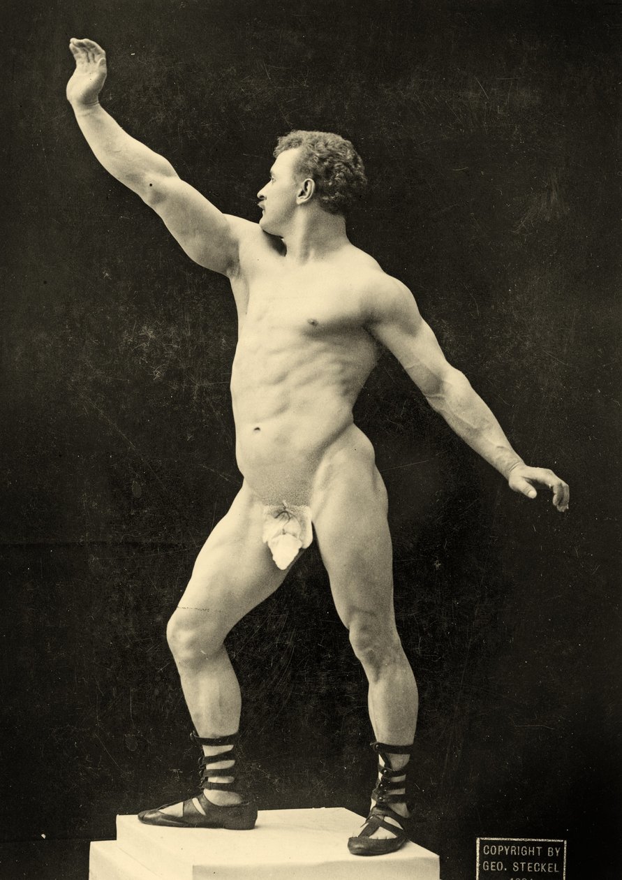 Eugen Sandow, en pose clásica grecorromana, c.1894 de George Steckel