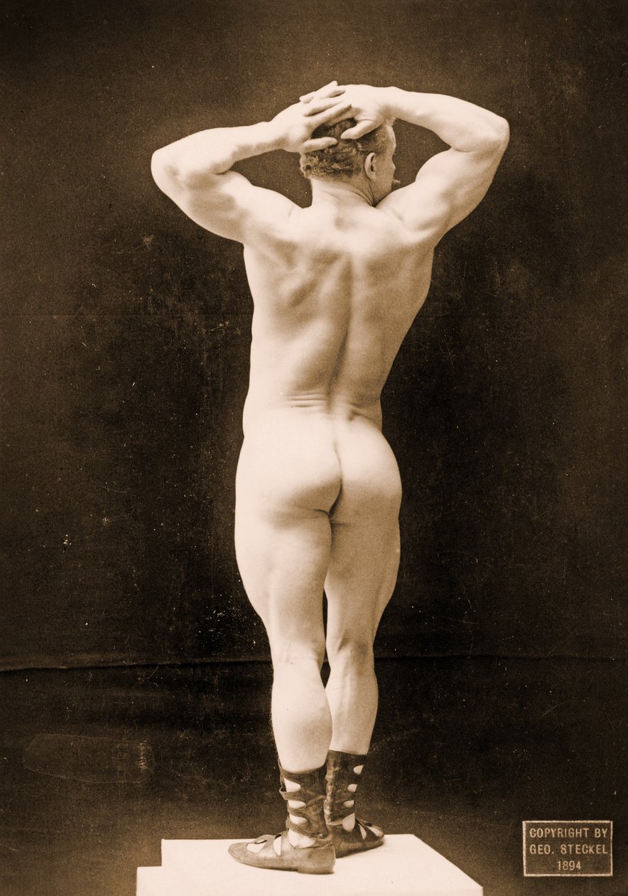 Eugen Sandow, en pose clásica grecorromana, c.1894 de George Steckel