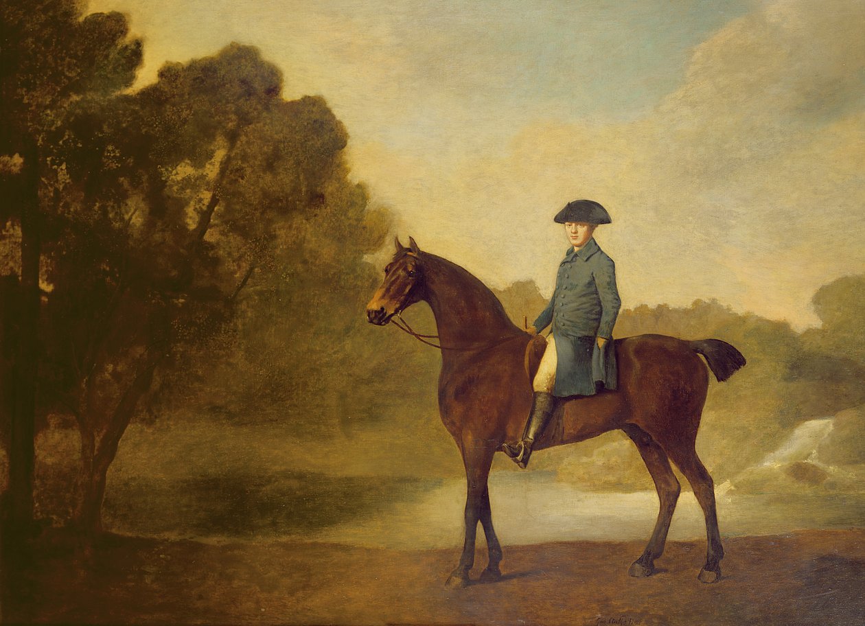 Un caballero en un cazador bayo, 1771 de George Stubbs