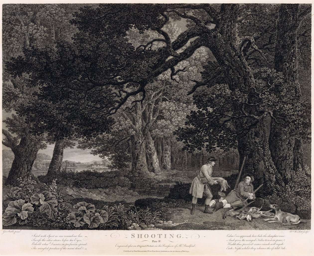 Caza, lámina 4, grabado por William Woollett (1735-85) 1771 de George Stubbs