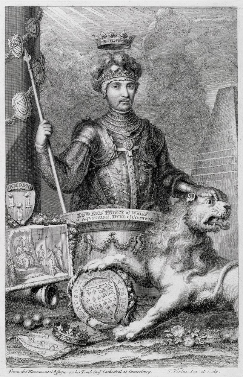 Eduardo el Príncipe Negro (1330-76) (detalle) de George Vertue