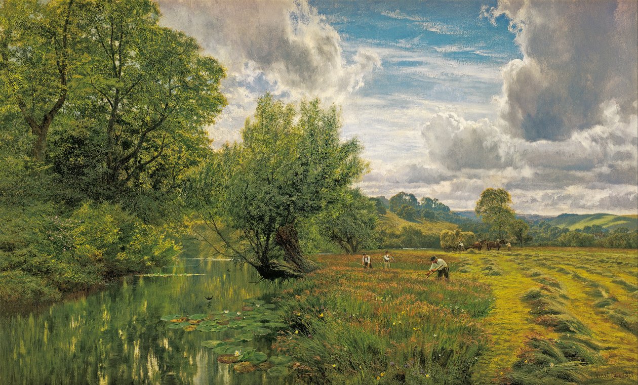 Campo de heno, cerca de Days Lock, Oxon de George Vicat Cole
