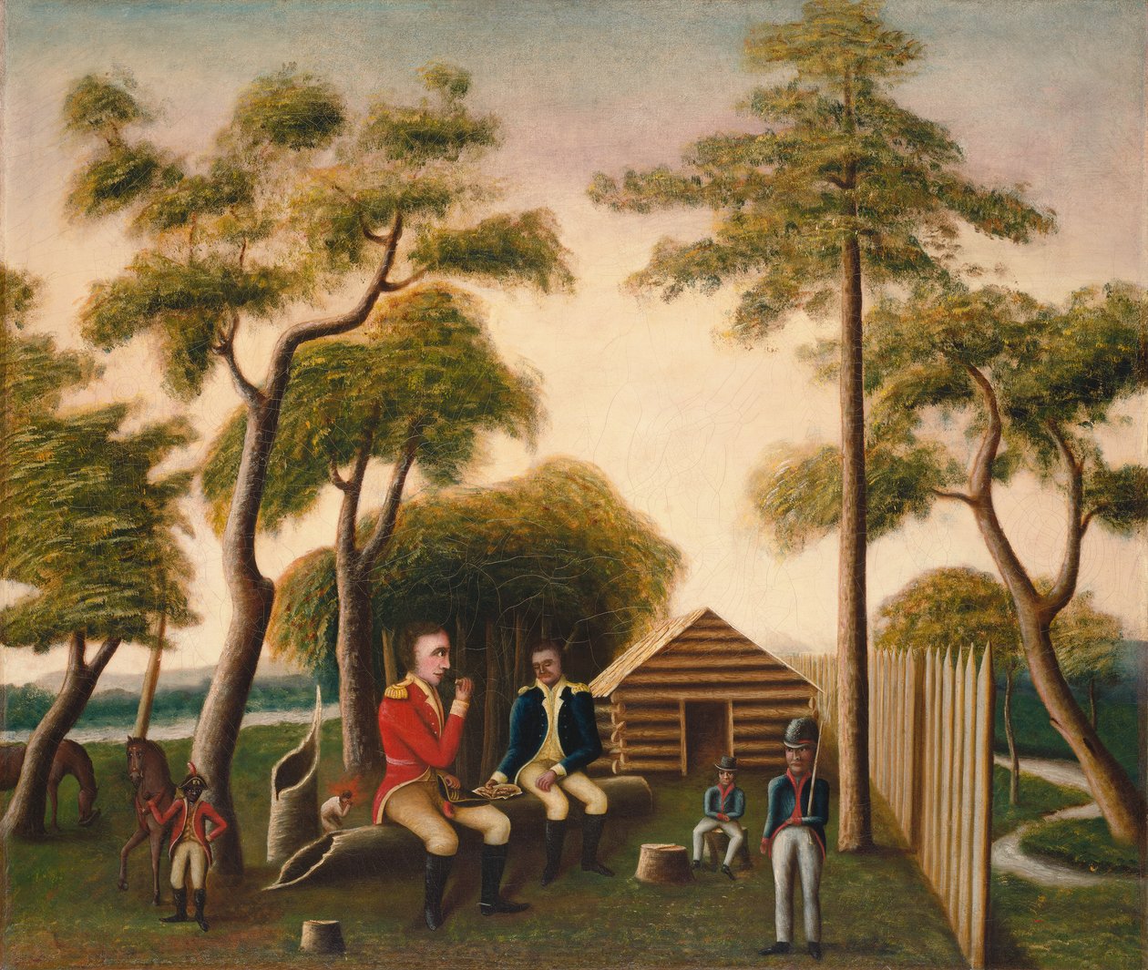Marion festejando al oficial británico con batatas, 1848 de George Washington Mark