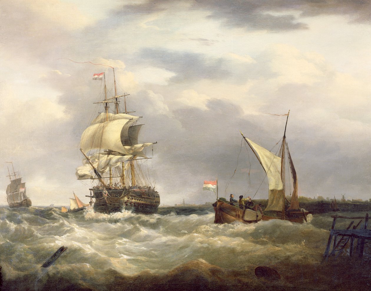 Barco de emigrantes holandeses dejando atrás su tierra natal de George Webster