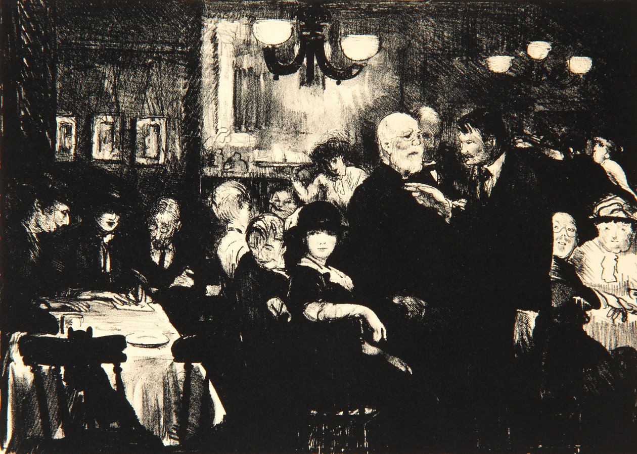Noche de artistas, 1916 de George Wesley Bellows