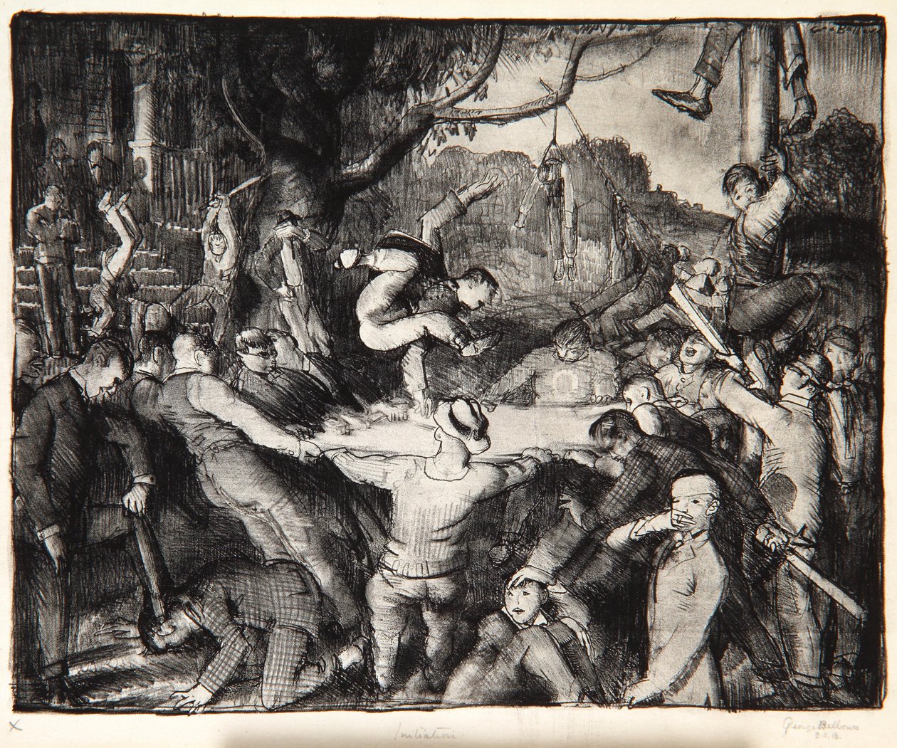 Iniciación en la fraternidad, 1917 de George Wesley Bellows