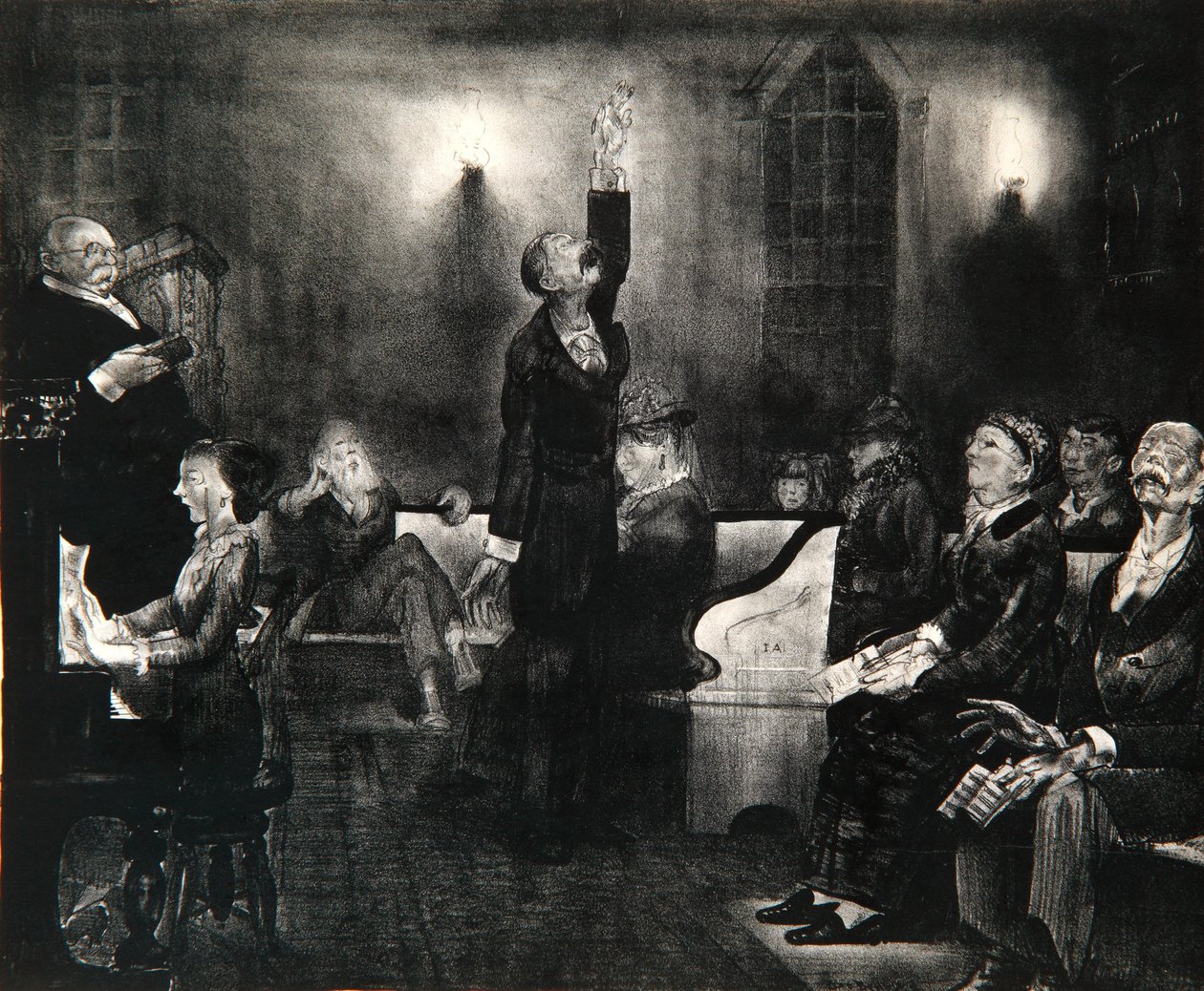 Reunión de oración, 1916 de George Wesley Bellows