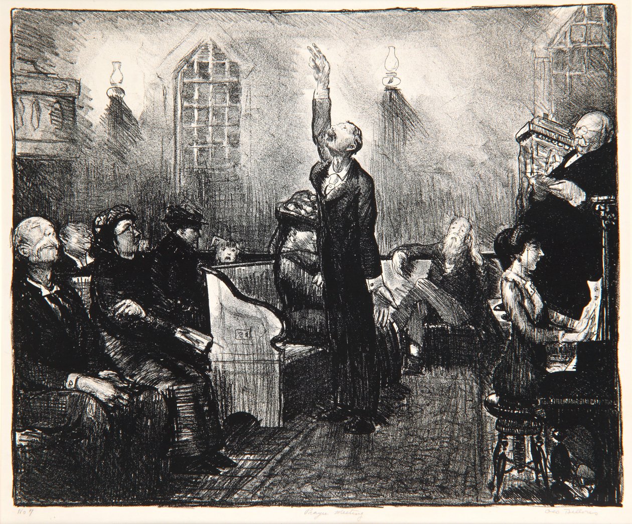 Reunión de oración, 1916 de George Wesley Bellows