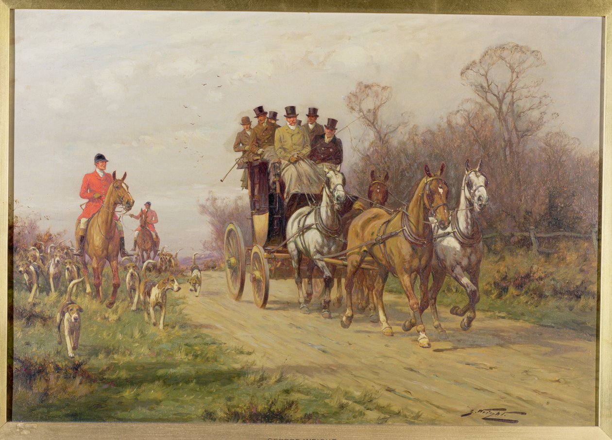 Un Carruaje y Cuatro Caballos de George Wright