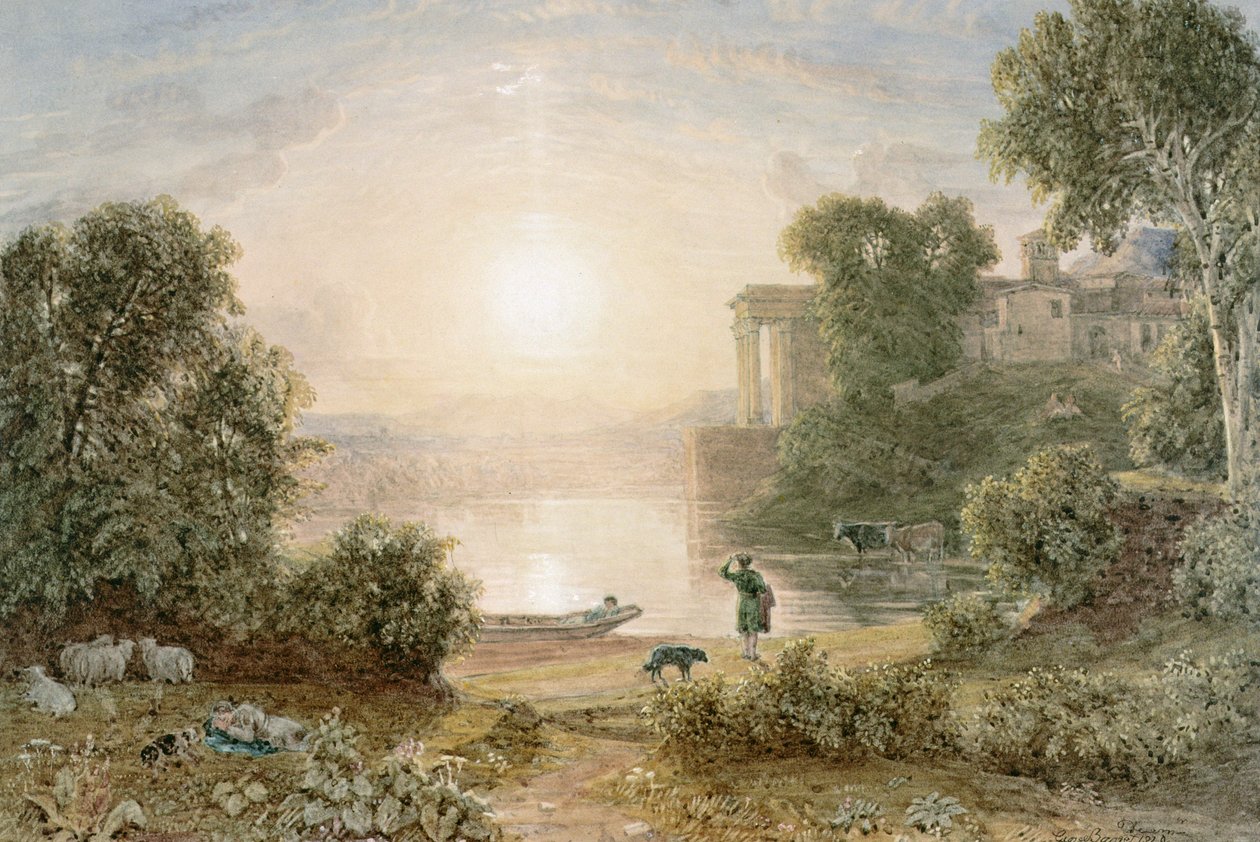 Paisaje clásico de George the Younger Barret
