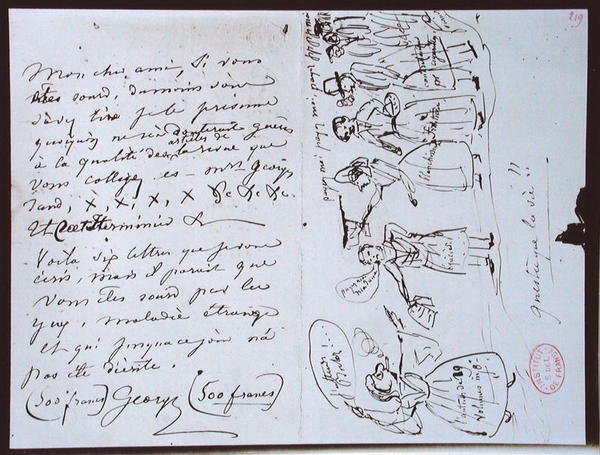 Fonds Lovenjoul E858 Ms 937 1.219 Carta de George Sand (1804-76) a François Buloz, Editor de la 