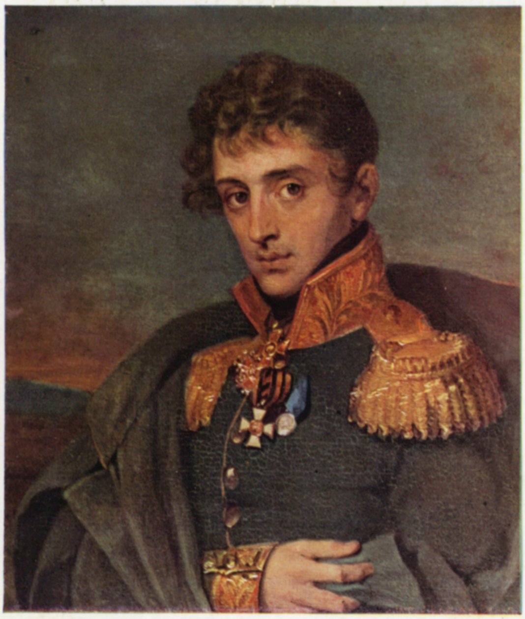 Retrato de Alexander Tuchkov (litografía en color) de George (after) Dawe