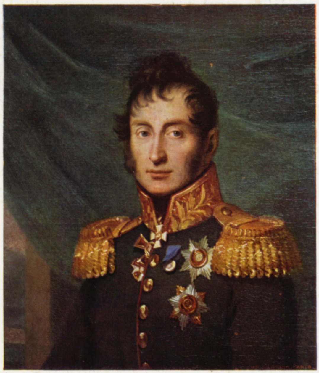 Retrato de Nikolay Tuchkov (litografía en color) de George (after) Dawe