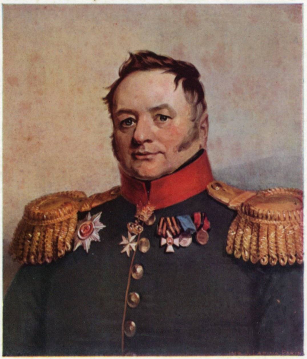 Retrato de Pavel Tuchkov (litografía en color) de George (after) Dawe