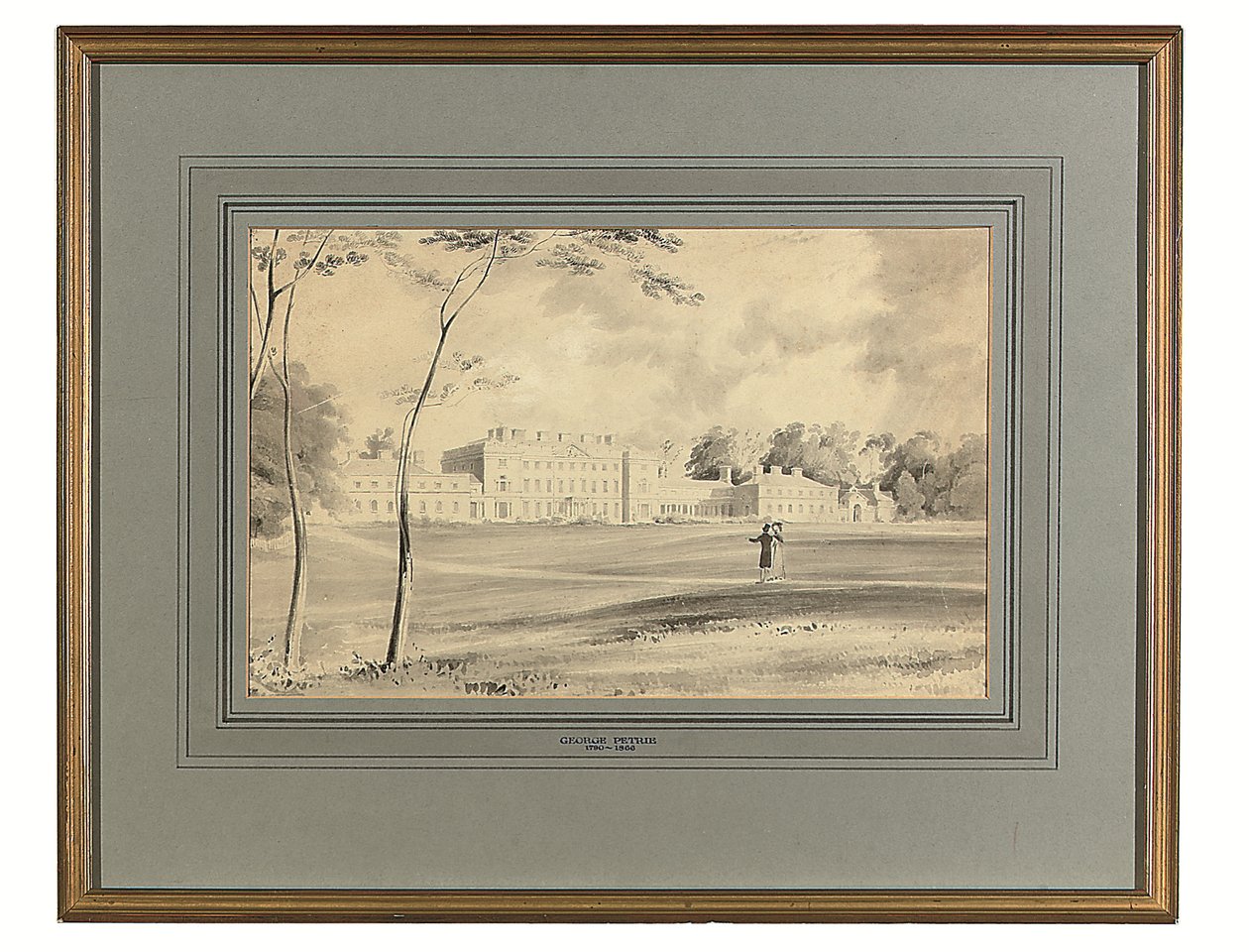 Carton House, Co. Kildare, sede del duque de Leinster (lápiz y aguada gris) de George (after) Petrie