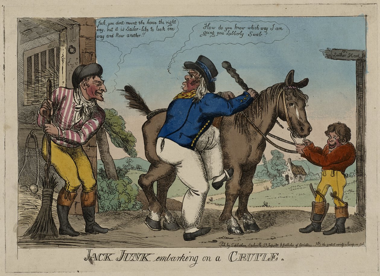 JACK JUNK Embarcando en un CRUCERO de George (attr. to) Cruikshank