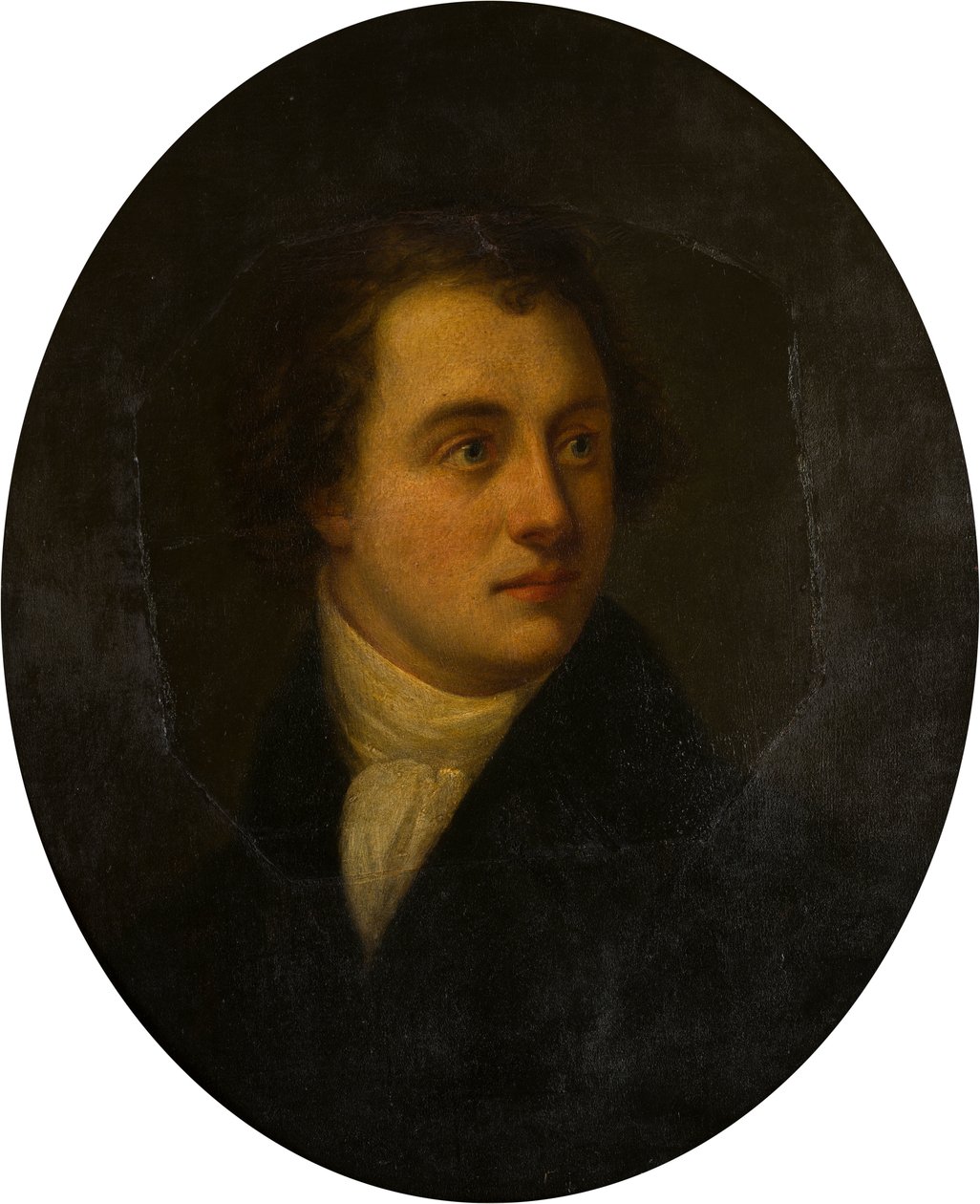 Retrato de un caballero desconocido, c.1807-19 (óleo sobre cobre) de George (attr.to) Harlow