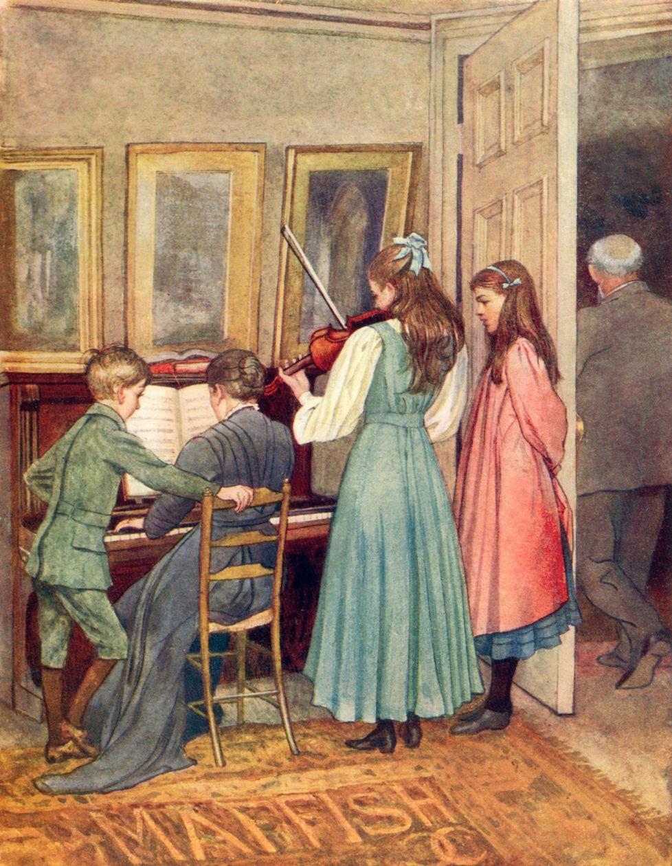 Hacer música (litografía en color) de George 9th Earl of Carlisle Howard