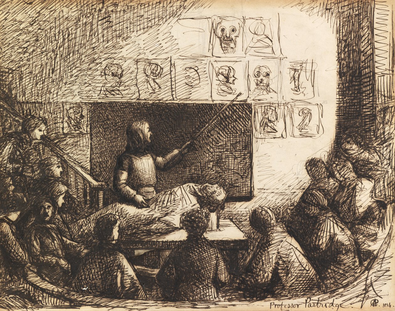 Una clase de anatomía en la Royal Academy Schools con el profesor Partridge de George Adolphus Storey