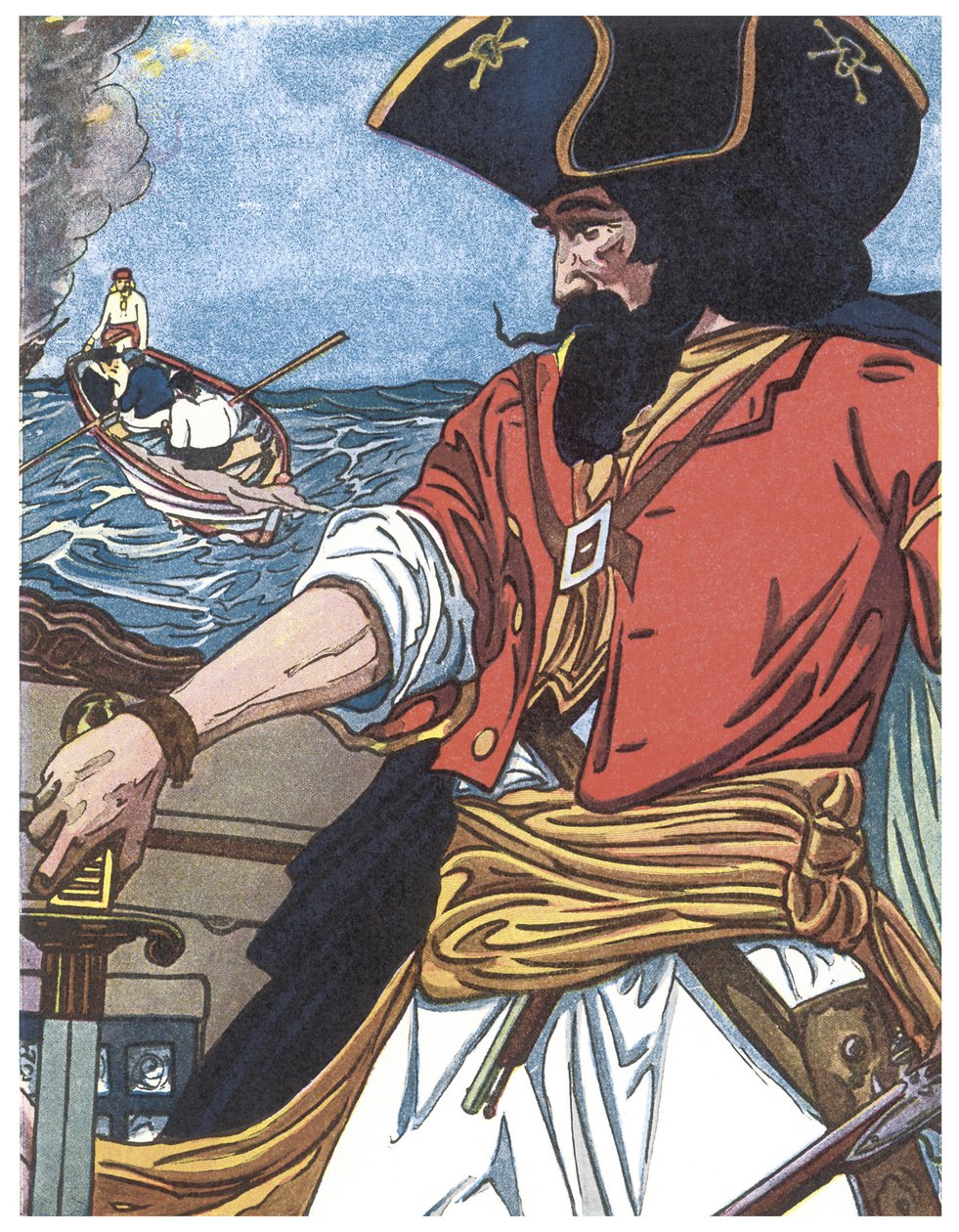 Retrato de un pirata. Ilustración de “The boys book of pirates” de George Albert Williams (1875-1932) 1913 de George Alfred Williams