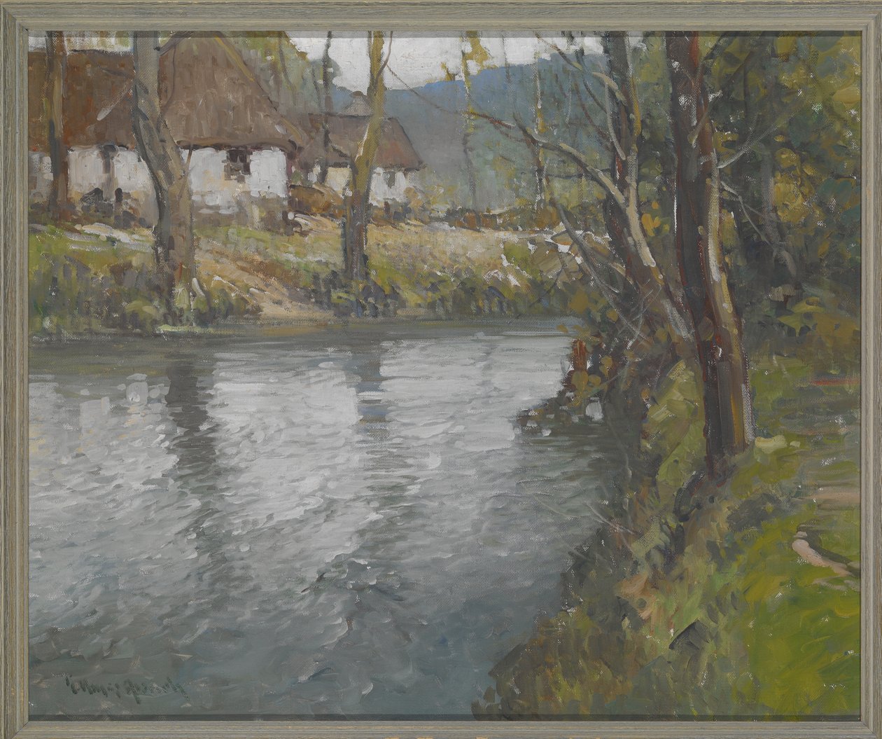 Día gris en Normandía, c.1910 (óleo sobre lienzo) de George Ames Aldrich