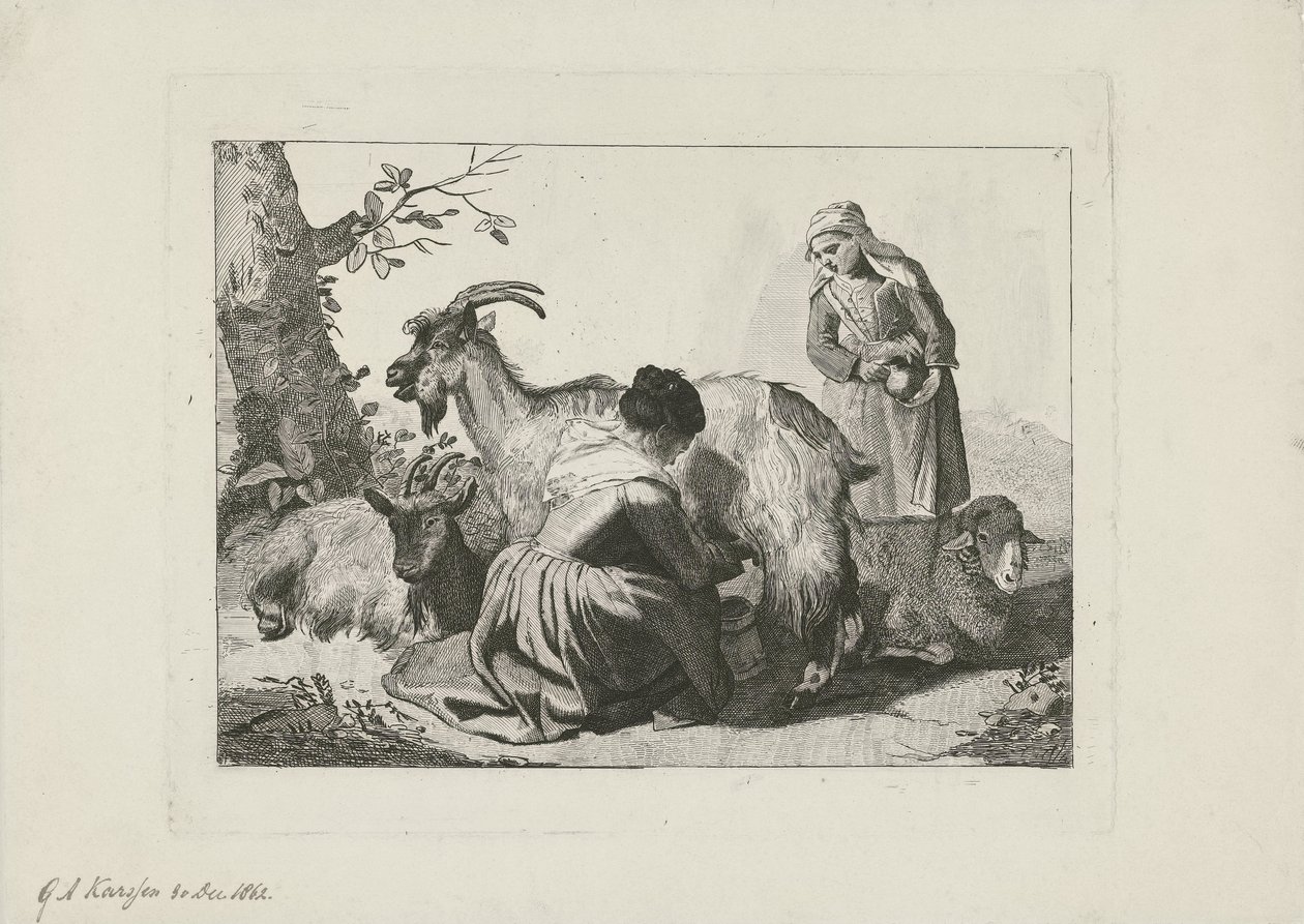 Ordeñar cabras de George Andries Karsen