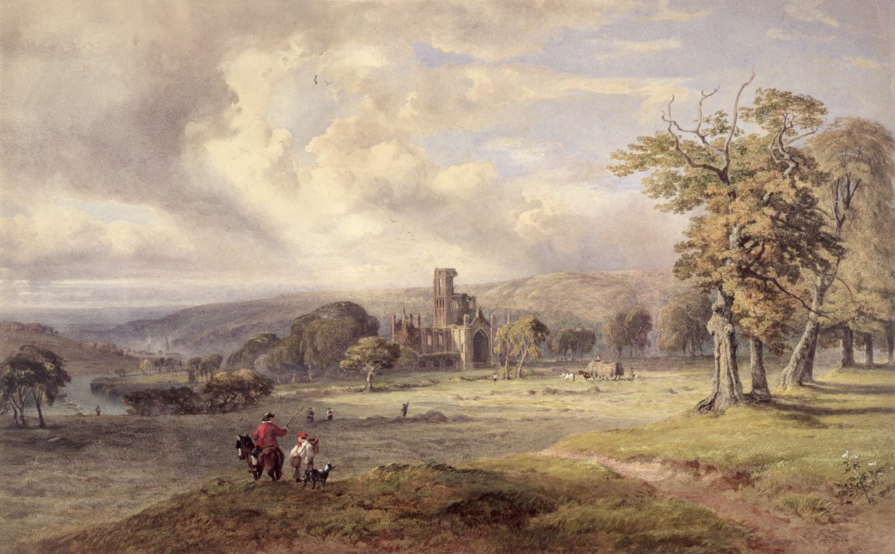 Vista de la Abadía de Kirkstall, Leeds de George Arthur Fripp