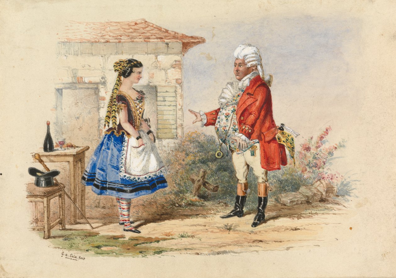 Adina y el Dr. Dulcamara, escena de Elisir d