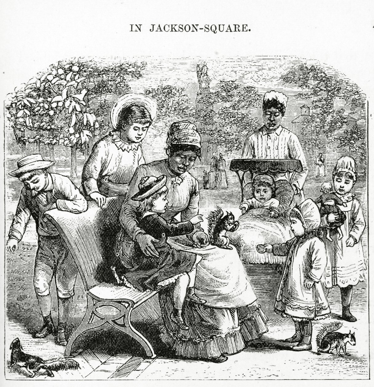 En Jackson Square, Nueva Orleans, ilustración de 