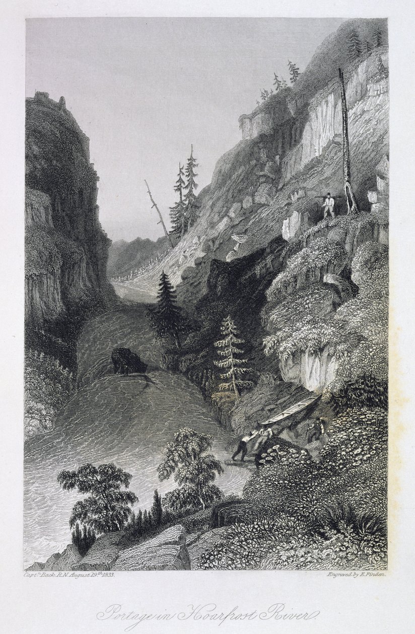 Portage en el río Hoarfrost, 19 de agosto de 1833, de 