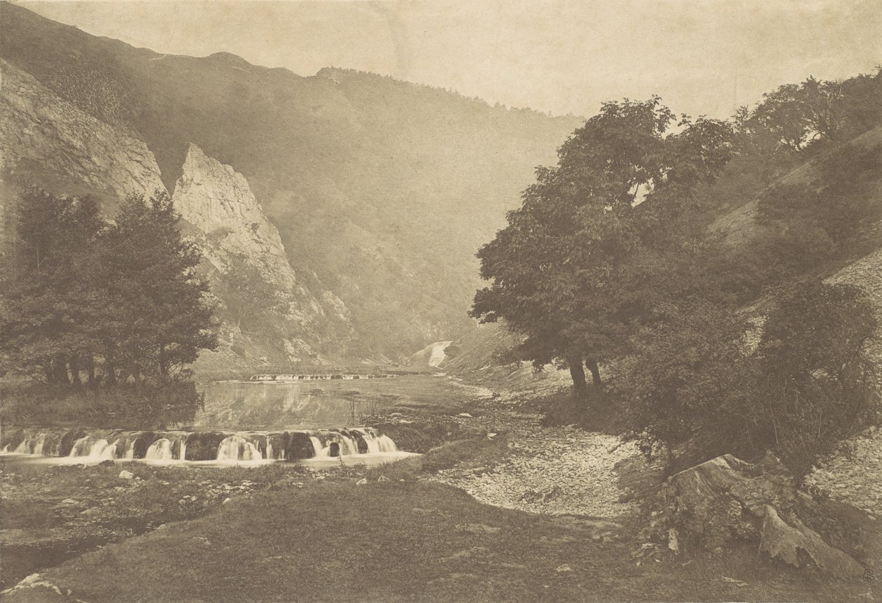 Entrada a Dove Dale, Derbyshire, 1880s, impreso en 1888 de George Bankart