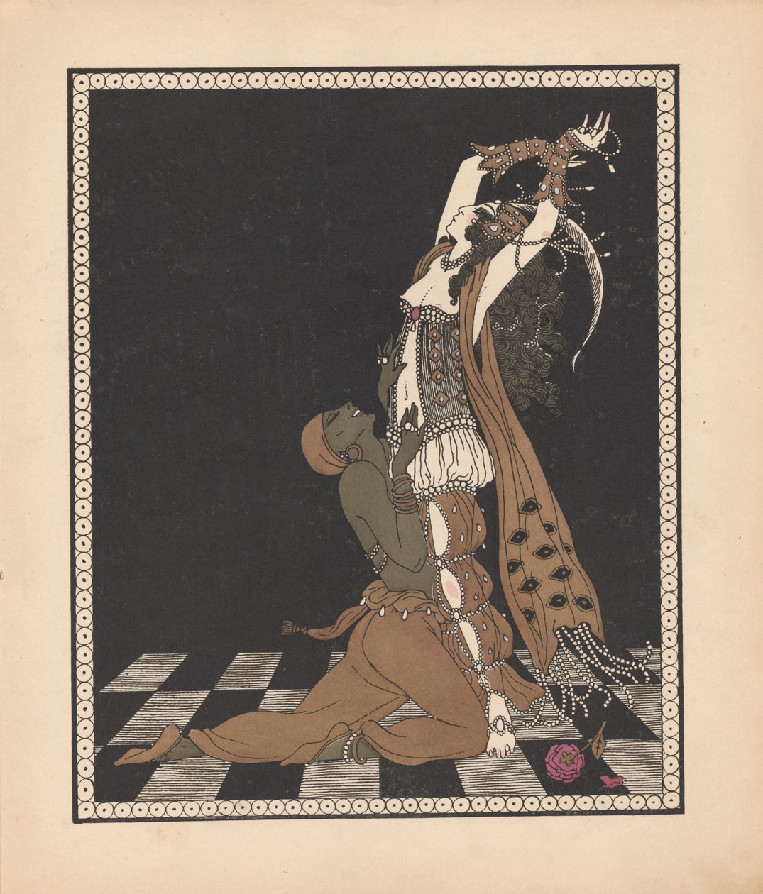Ida Rubinstein y Vaslav Nijinsky en el ballet Scheherazade de George Barbier