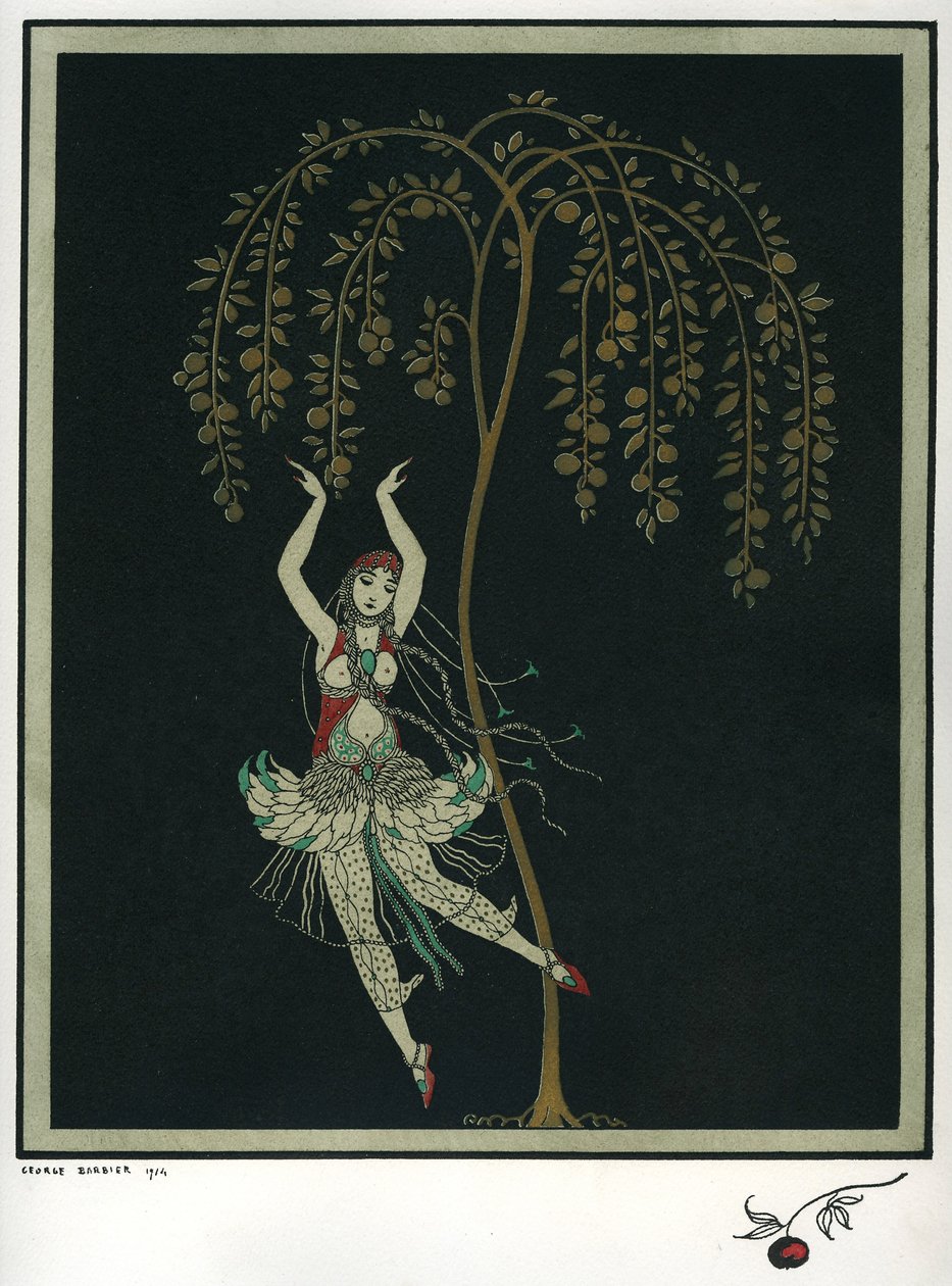 Tamara Karsavina en el ballet El Pájaro de Fuego de I. Stravinsky de George Barbier