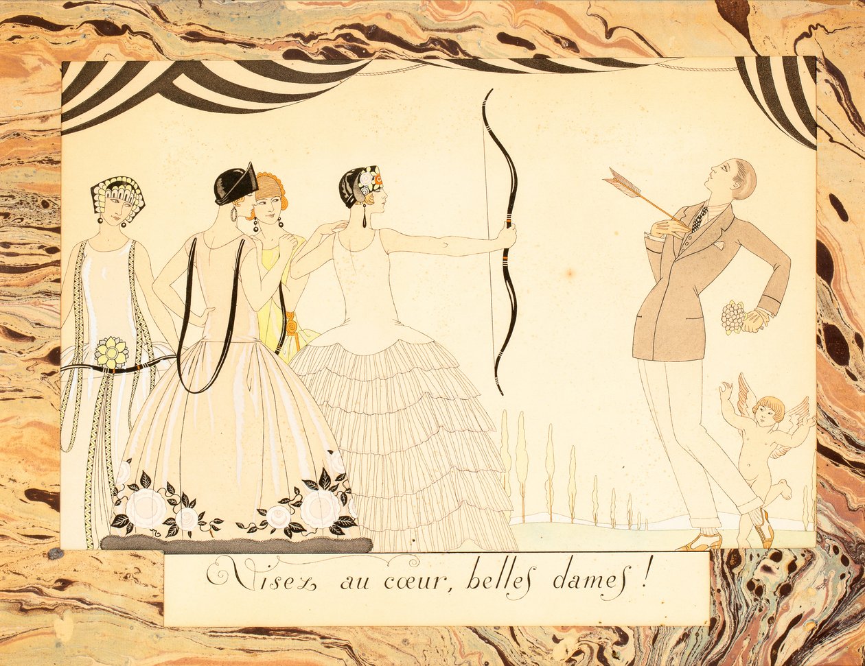 Visez au coeur, belles dames! De Le Bonheur du Jour ou, Les Graces à la Mode, 1924 de George Barbier