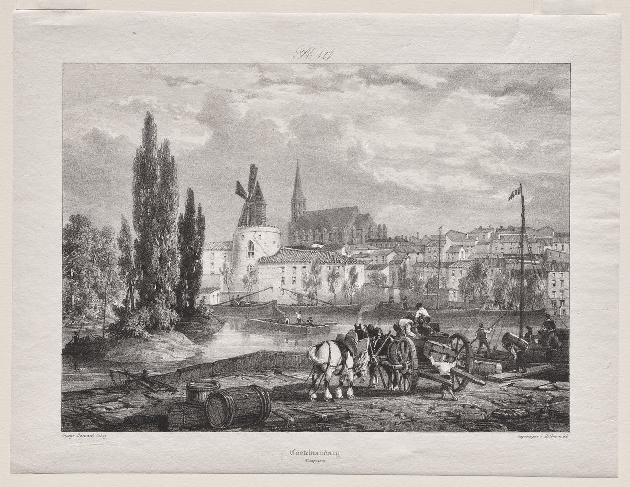 Viajes pintorescos y románticos en la Francia antigua (Languedoc II, parte I): Castelnaudary de George Barnard