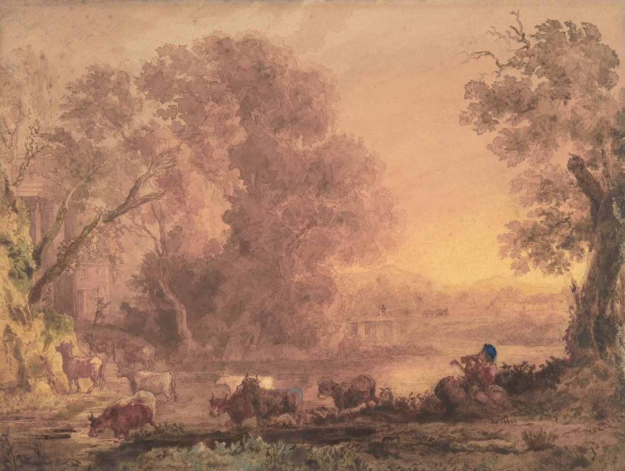 Paisaje arcádico, 1820-42 de George Barret the Younger