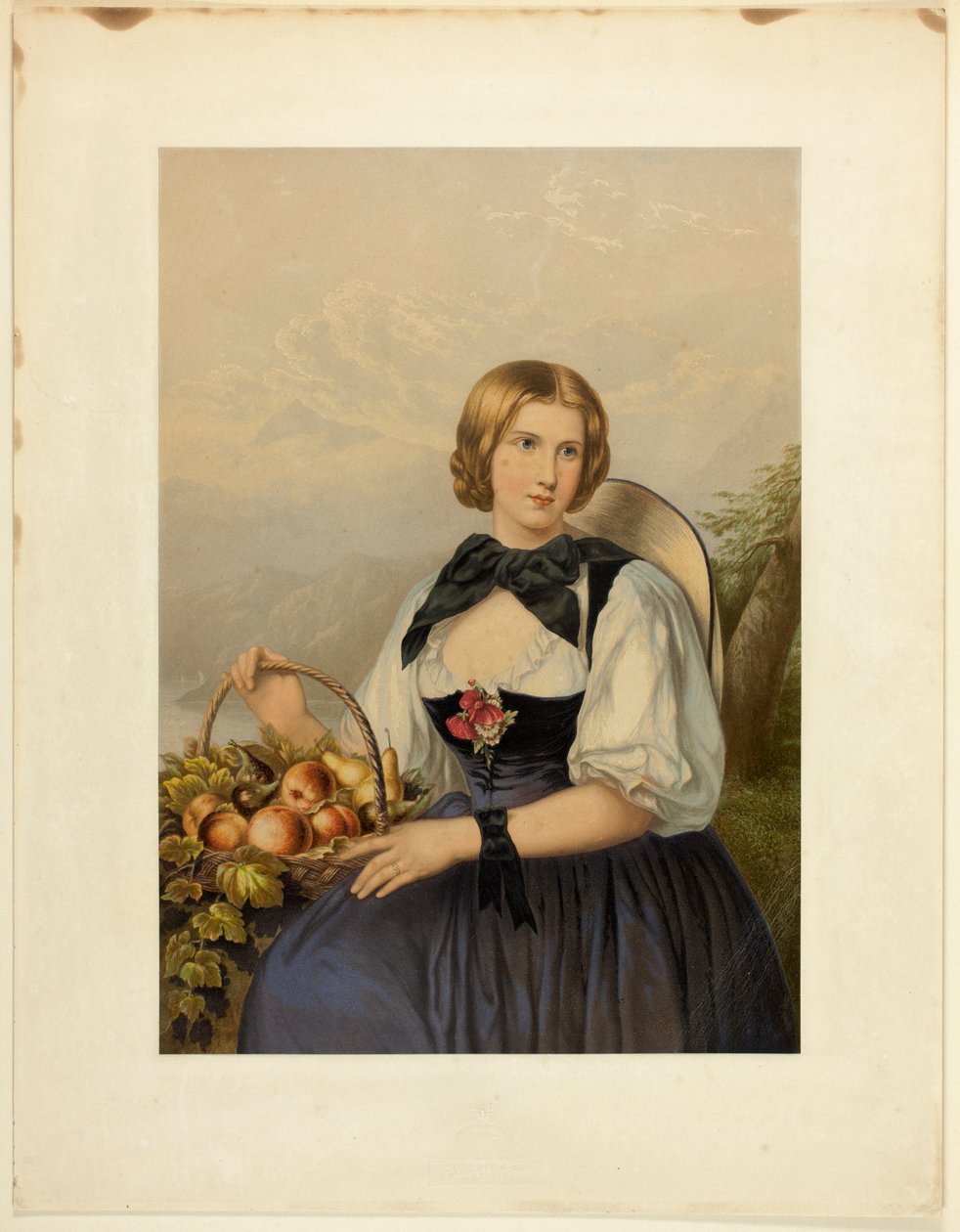 La chica de las frutas de los Alpes de George Baxter