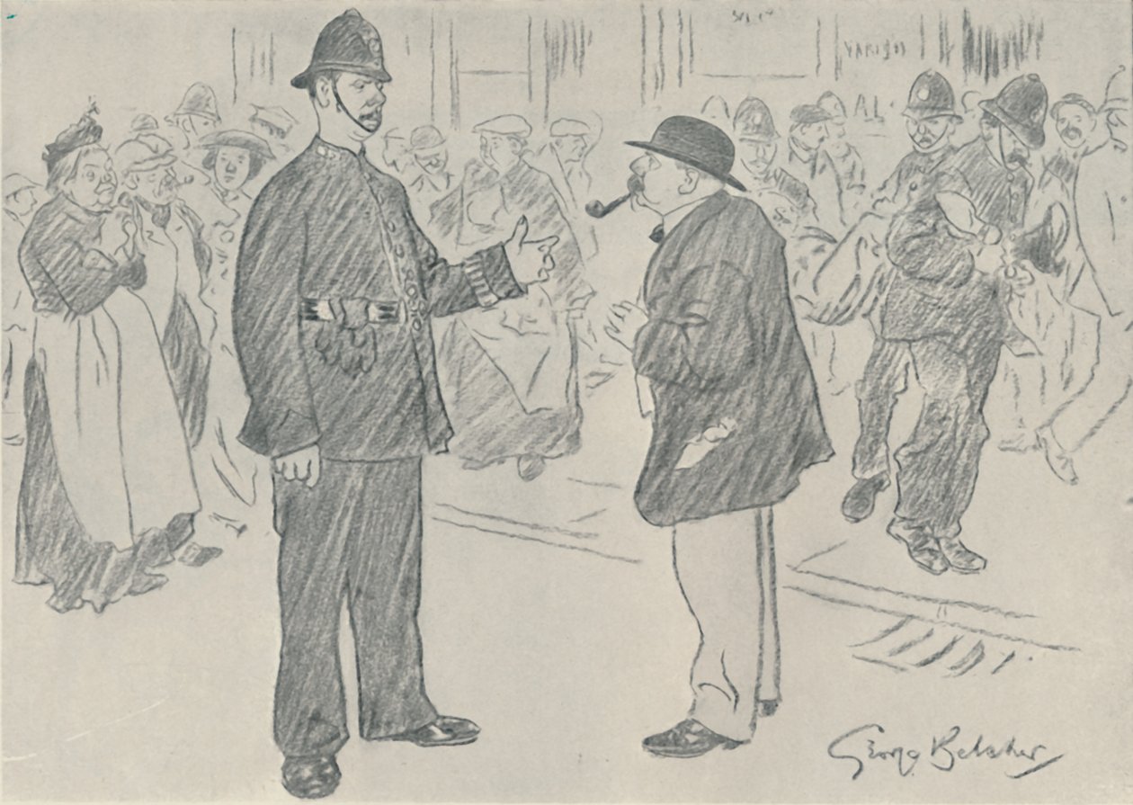 La policía y el pueblo, 1920 de George Belcher