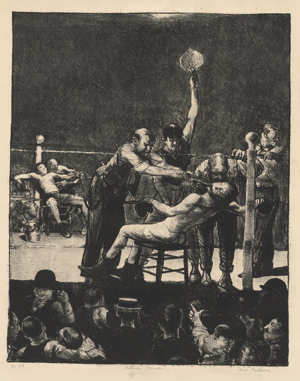 Entre rondas, pequeño, segunda piedra de George Bellows