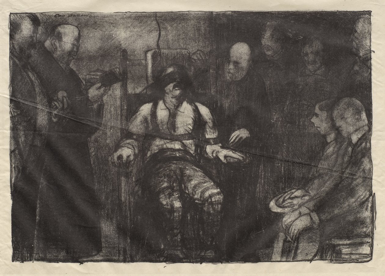 Electrocución, primer estado de George Bellows