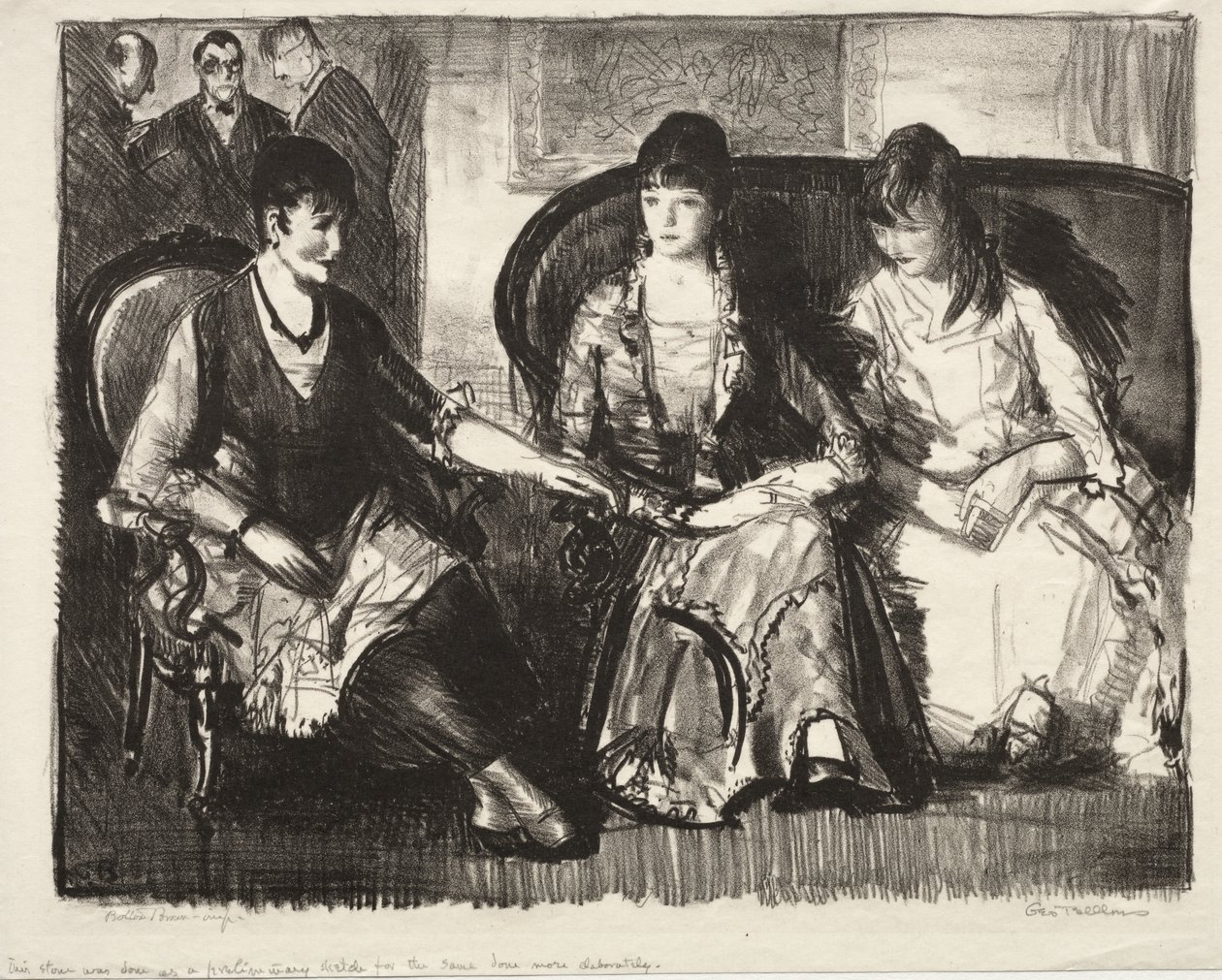 Elsie, Emma y Marjorie, «First Stone» de George Bellows