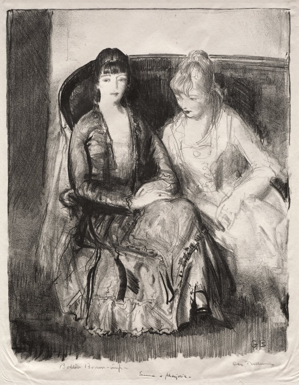 Emma y Marjorie en un sofá de George Bellows