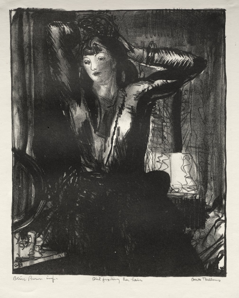 Muchacha arreglándose el cabello de George Bellows