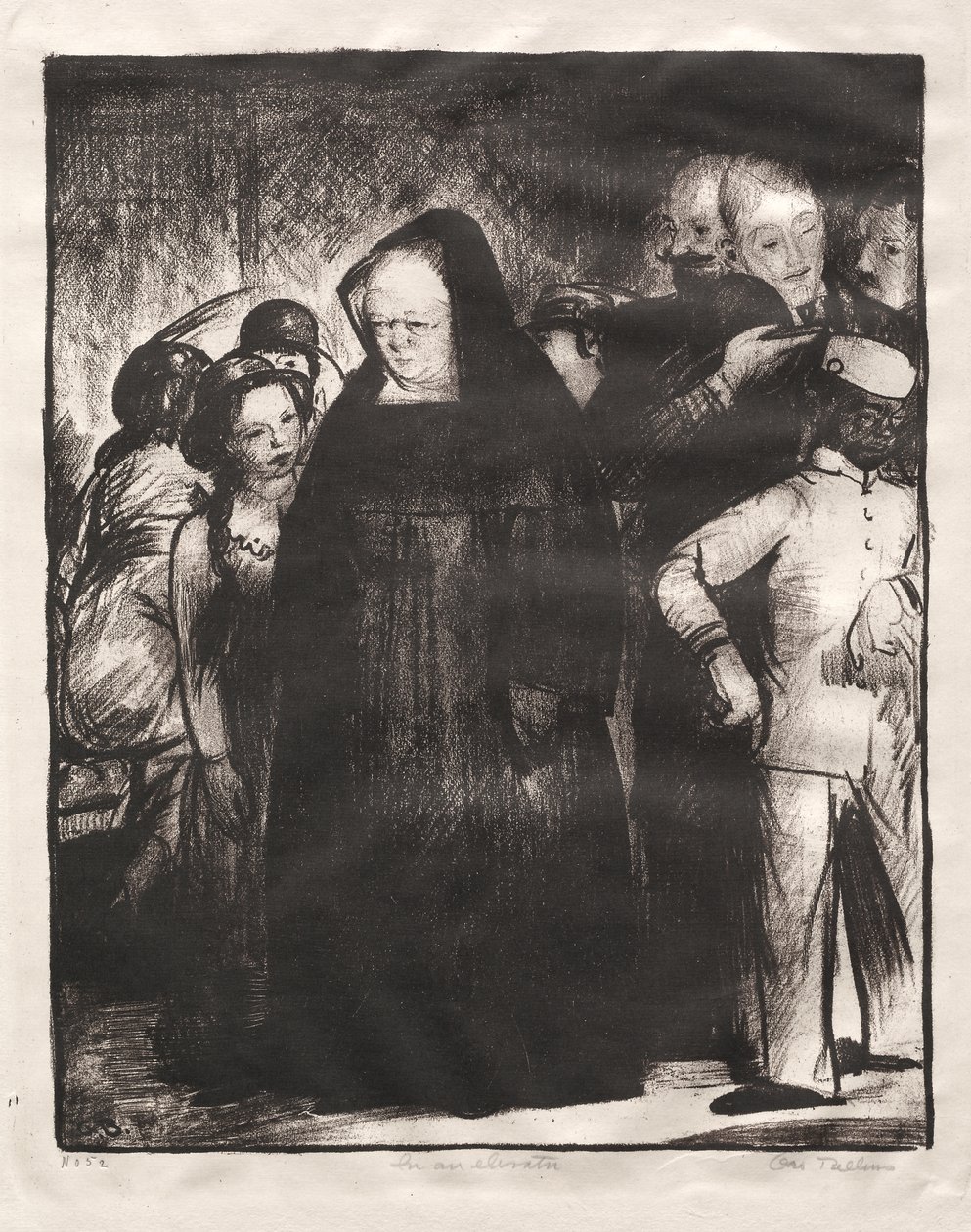 En un ascensor de George Bellows
